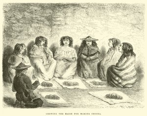 Chewing the Maize for Making Chicha by Edouard Riou